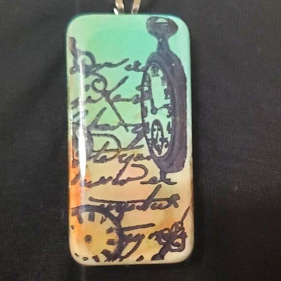 NIB Handmade Vintage Inspired Clock Domino Necklac - Picture 2 of 5